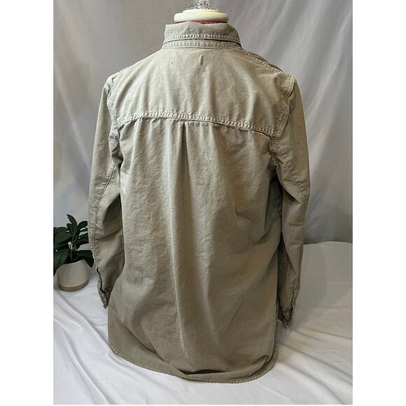 Madewell Army Green Utility Button Up Military Style Shirt Size Medium - Picture 3 of 7